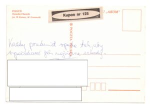 Pocztówka przedstawia osiedle Chemik z Polic, brak jest daty wydania pocztówki.