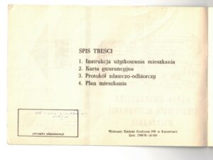 Karta Gwarancyjna i Instrukcja Użytkowania Mieszkania