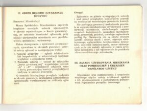 Karta Gwarancyjna i Instrukcja Użytkowania Mieszkania